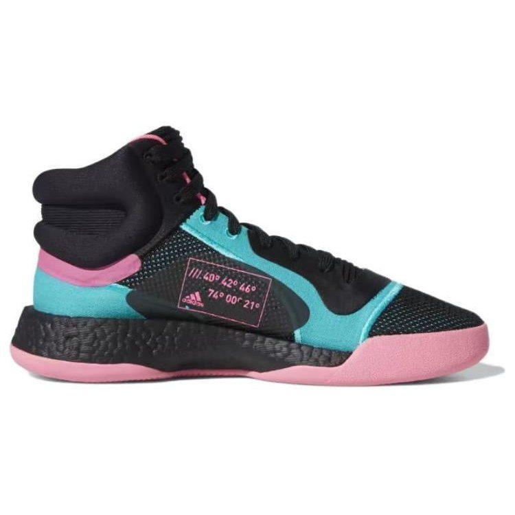 Adidas Marquee Boost Mesh, Leather High top Vintage Basketball Shoes Men's Black Blue Pink EH2373