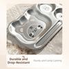 Cartoon Themed Children's Tableware Multi Grids Square Shaped Food Plate Non-Slip 3 Grids Stainless Steel Plate Fruit Salad