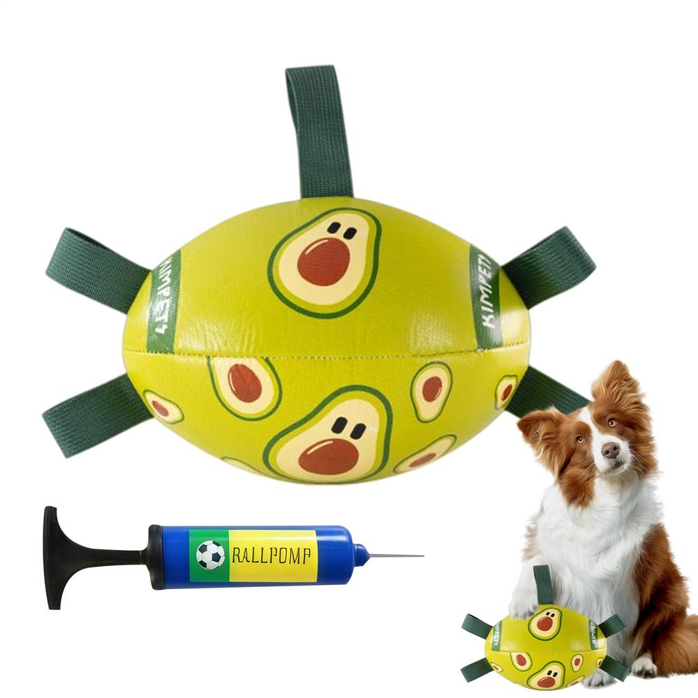 Dog Toy Football Interactive Chewing Sports Ball With Straps Interactive Dog Balls For Small Medium Large Breed Puppy Gum Health