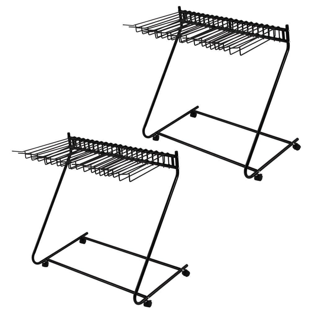 Set of 2 Iris Plaza Clothes Slacks Holds 20 with Compact Storage W x H x 43cm Black Racks, Hangers, Clothes, Casters, (72cm 69.5cm D), SLKH-43,