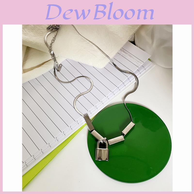Steel Industrial Geometric Pendant Necklace For Men Women Minimalist Lock Design