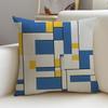 M-Mondrian Style Cushion Cover Cushion Cover Pillowcase, Anti-Mite Invisible Zipper, Linen Sofa Cushion