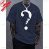T Shirt Man Question Mark Skull Question Mark Graphic Print Cotton T-shirt Men's Fashion Casual Cotton Short-sleeved Crew Neck