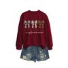 Womens Casual Loose Fit Crewneck Sweatshirt Football Print Everyday Wear