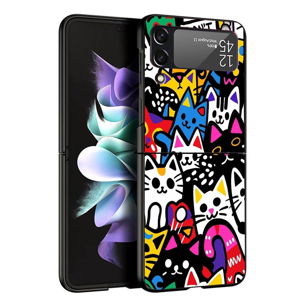 Graffiti Fashion Cool Case For Samsung Galaxy Z Flip 7 6 5 4 3 z Flip7 Flip6 Flip5 Flip4 5G Phone Cover Flip3 Folding Coque