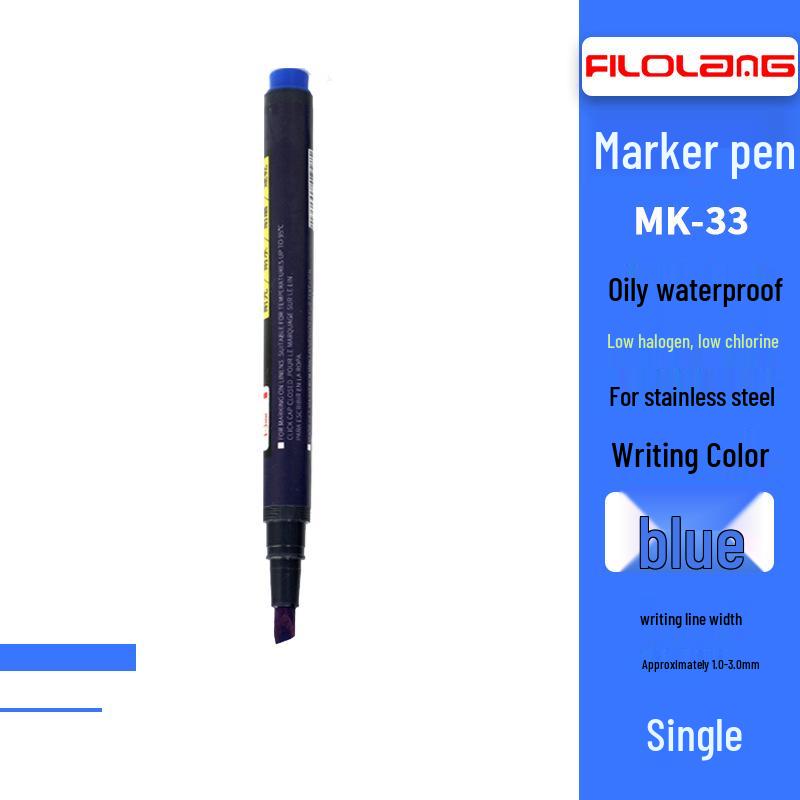 Feiluoan MK-33 Waterproof Stainless Steel Marker Pen - Industrial, Low Chlorine & Halogen синий