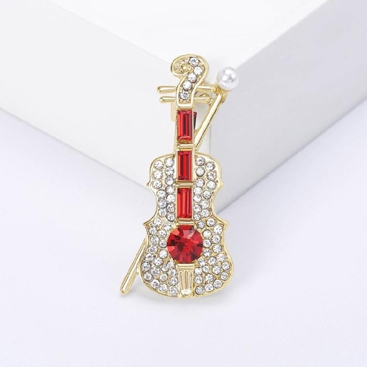 Violin Shaped Brooch for Music Enthusiasts and Individualistic Fashion Music Instrument Brooch Pin for Various Outift