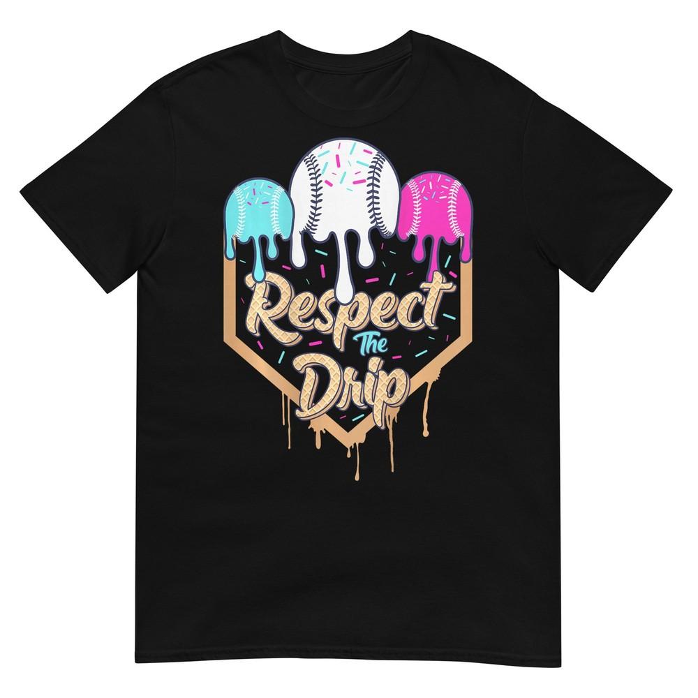 Baseball Ice Cream Drip Boys Home Plate Glove Respect Drip TShirt