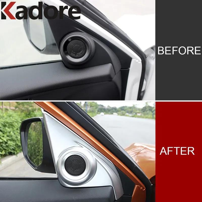 Car Front Inner Door A Pillar Speaker Triangle Cover Trim For Honda Civic 10th Sedan 2016- Carbon Fiber Interior Accessories