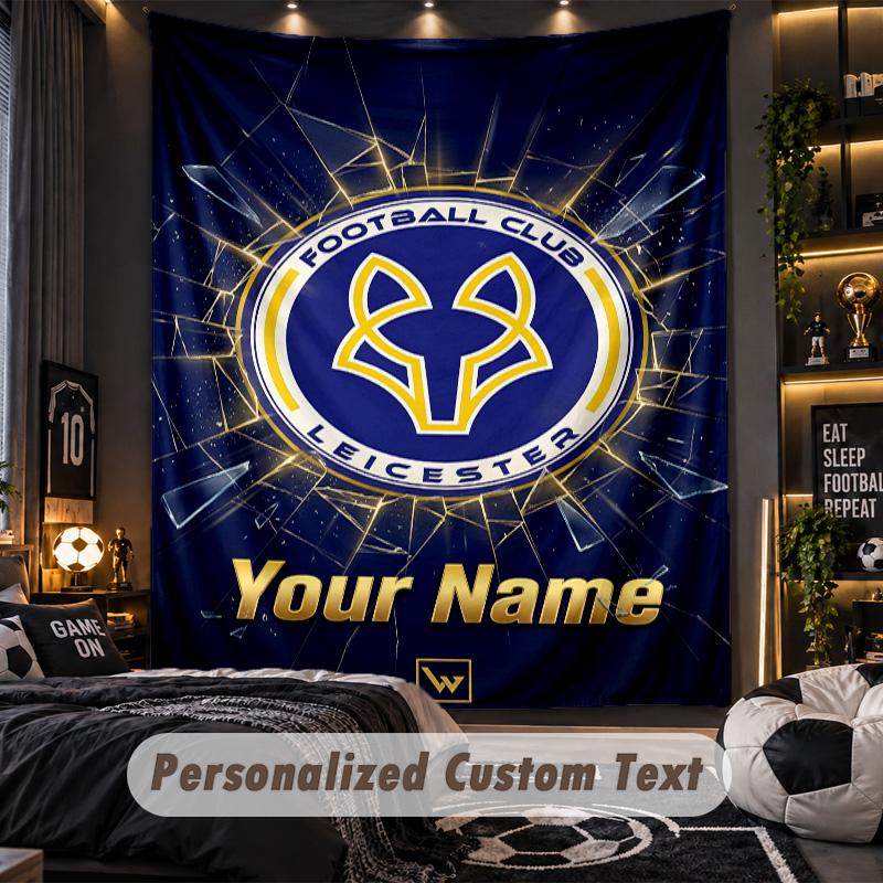 TapestryLeicester City Custom Name Text Personalized Wall Hanging Tapestry Home Wall Decor