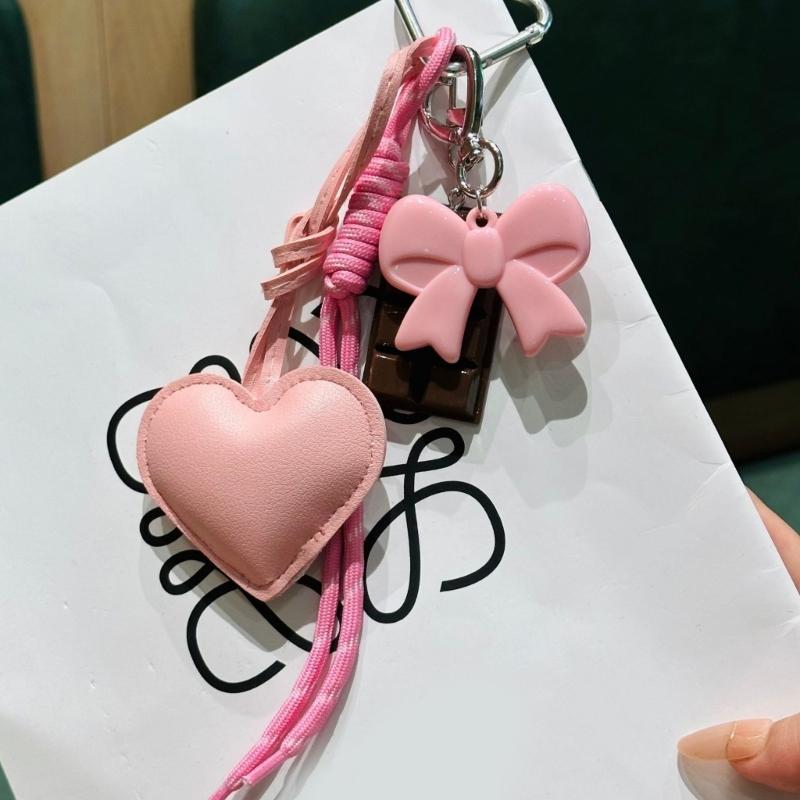 Fashionable PU Keychain Having Cute Acrylic Ribbon And Dessert Look Stylish Bag Charm For Backpack Purse Handbags