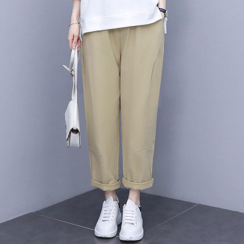 Women's 2021 Spring/Summer Hong Kong Style Casual Suit - Trendy, Youthful Top & Pants Set