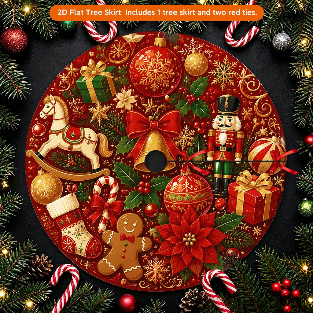 1pc Tree Skirt, Celebrate Christmas with Joy, Christmas Home Decor: Large Round Tree Skirt, Tree Cover for Indoor And Outdoor Holiday Decoration; Wint