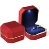 New 1PCS Ring Box Wedding Velvet Ring Case Organizer Jewelry Gift Box With Led Light For Proposal Engagement Ring Boxes
