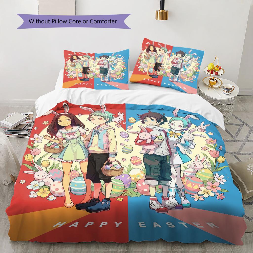 Eureka Seven Pattern Bedding Quilt Set Quilt Cover Pillowcase Home Decoration Birthday Gift (1 * duvet cover + 2 * pillowcase, without core)