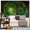 2D Dark Green Forest Backdrop for Kids & Fantasy Studio Shoots
