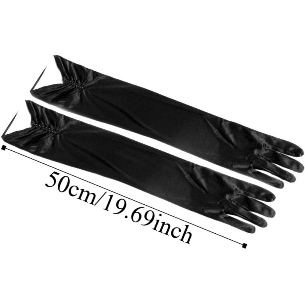 Full Finger Beaded Bridal Gloves Long Satin Gloves Sunscreen Wedding Gloves  Wedding