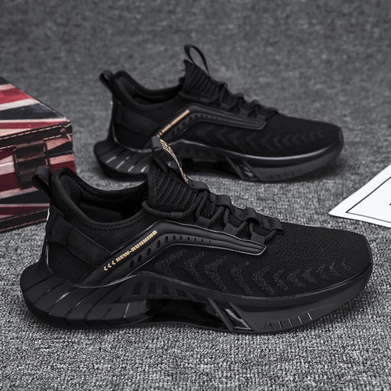 Men's Shoes Summer Breathable Mesh Shoes Men's Versatile Running Flying Woven Mesh Sports Casual Men's Black Trendy Shoes 2025