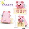 HUIQIBAO Mini Süßes Schwein Mikro Bausteine 3D Diamant Modell Tiere Steine DIY Stadt Bau Spielzeug für Kinder Kinder Geschenk