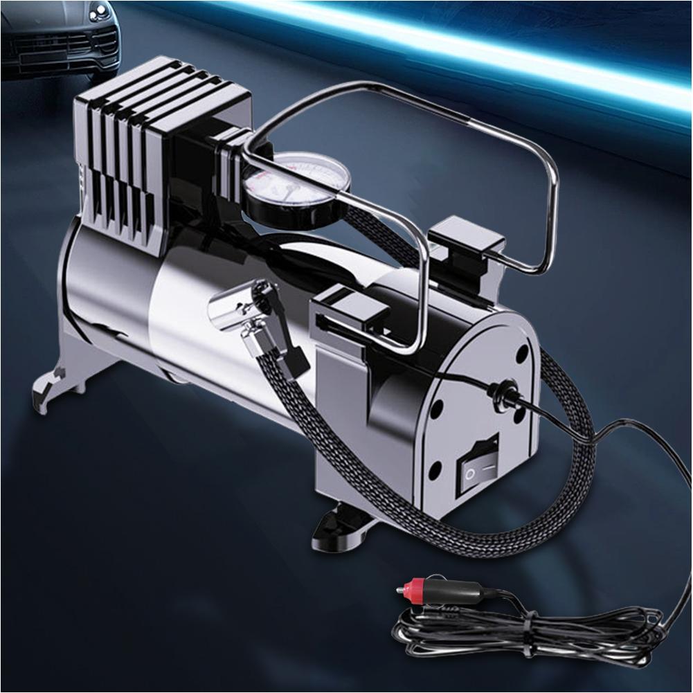 12V Car Electric Air Pump Cylinder Power System Electric Tire Inflator with Pressure Gauge Mini Air Compressor Car Tyre Inflator China Mainland