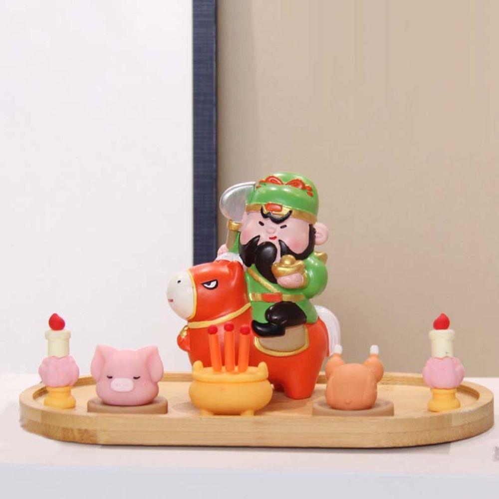 Harz 2026 Pferdejahr Figuren Chinesischer Stil Jahr des Pferdes Gott des Reichtums Figur Tierkreiszeichen Pferd Maskottchen Dekorativ