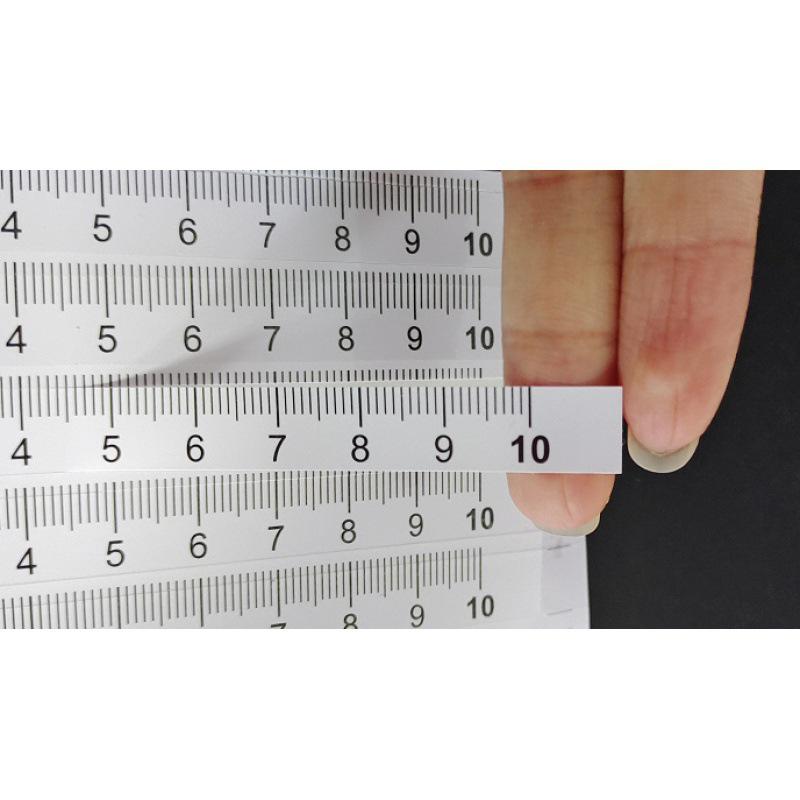 Waterproof Self-Adhesive Scale Ruler Sticker - Midpoint Measurement Marker.