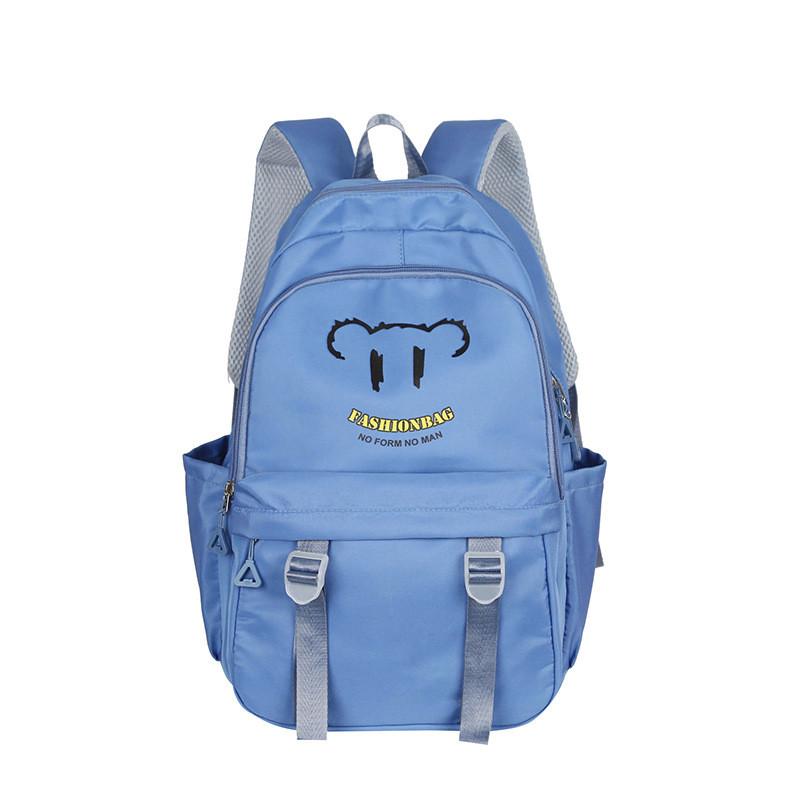 Oxford Bear Print Schoolbag Backpack With Breathable Design 16in Laptop For Teen