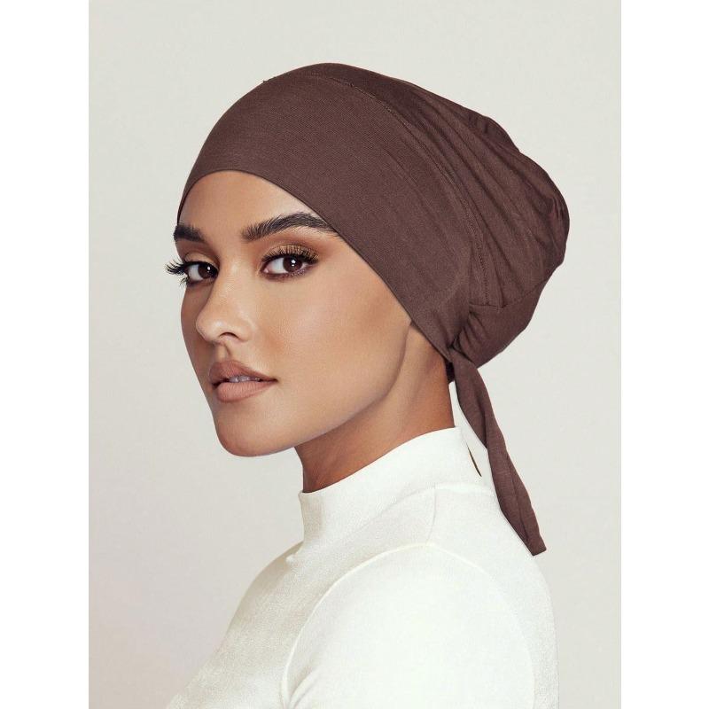 1pc Women's Drawstring Turban Hat Breathable Comfortable Stretchy Sweatproof Multipurpose Sports head wrap For Daily Wear Sports