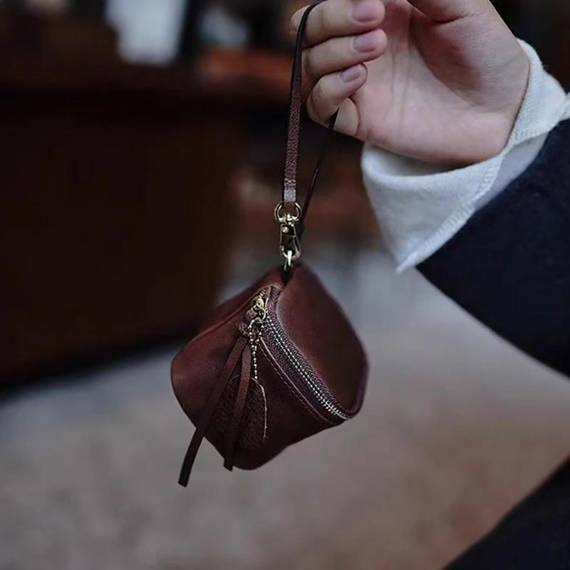 

Высококачественная минималистичная мини-сумочка для помады из коровьей кожи растительного дубления, портативная, держатель для монет и карт, квадратная сумка