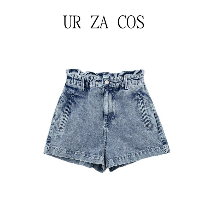 Fashion Style New Arrival Fashion Trendy Women's Clothing Washing Effect Paper Bag Type Denim Shorts 6164106 406