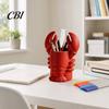 Novelty Desk Decor Lobster Pen Holder, 3D Printed Desktop Organizer, Crayfish Pencil Stand Creative Office Gift for Student Supplies, Halloween Party