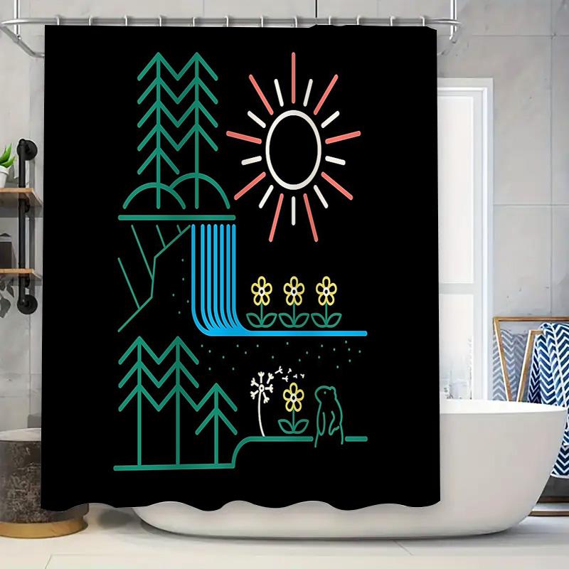 

Botanical Shower Curtain Nature Forest Plants Greenery Washable Fabric Decor Bathroom Sets Vintage Floral Home Textile W60H190(CM)-1 Pcs