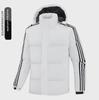 Men's Hooded Cotton-Padded Jacket, Size M-8XL, Winter Warmth, Casual Three-Bar Design