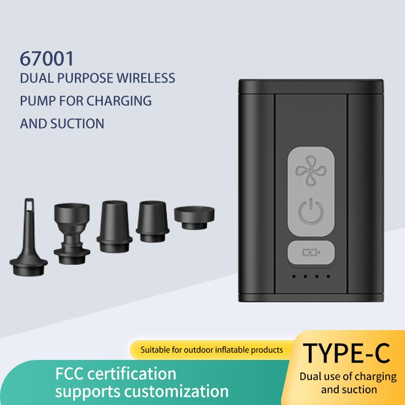Wiederaufladbare Luftpumpe für aufblasbare Artikel, Kabellose elektrische Pumpe für Luftmatratzen Poolschwimmer, Mini-Vakuumpumpe für Aufbewahrungsbeutel