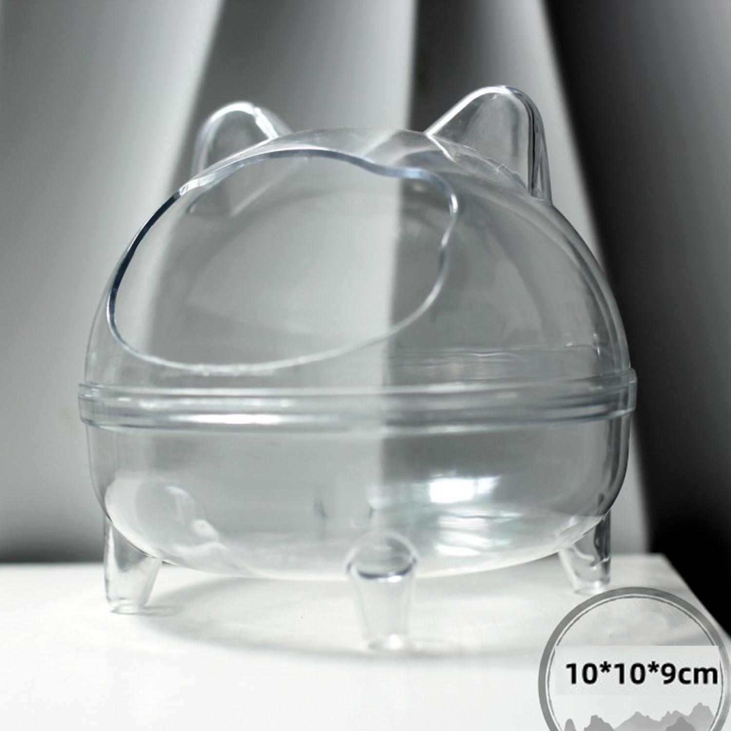 

1pcs Hamster Transparent Bathroom Small Pet Sand Bath Cage Large Capacity Prevent Splash Bathing Shower Room Accessories