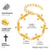 Stainless Steel Cross Chain Bracelet for Women, 18K Gold Plated Bracelets,Religious Jewelry Gifts