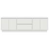 TV Stand with LED Lights White 160.5x41x50 Cm