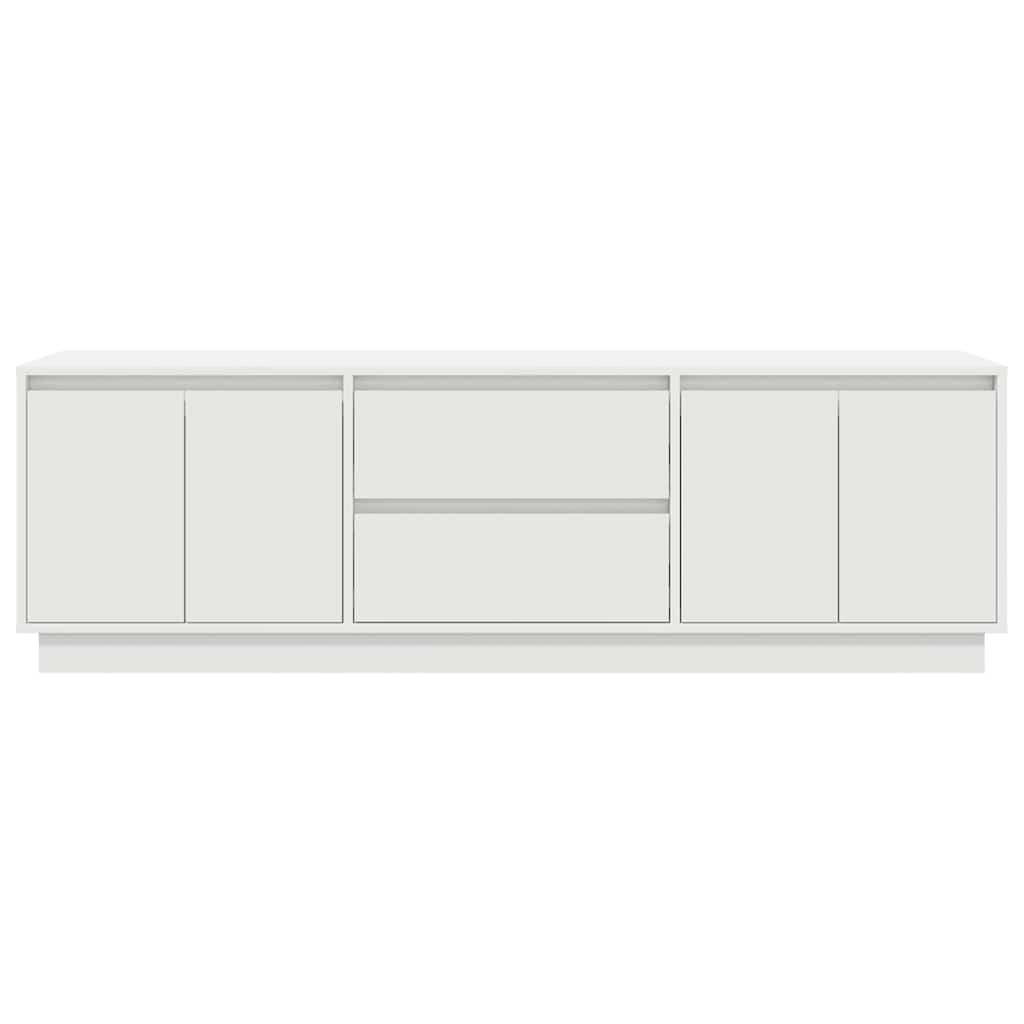 TV Stand with LED Lights White 160.5x41x50 Cm