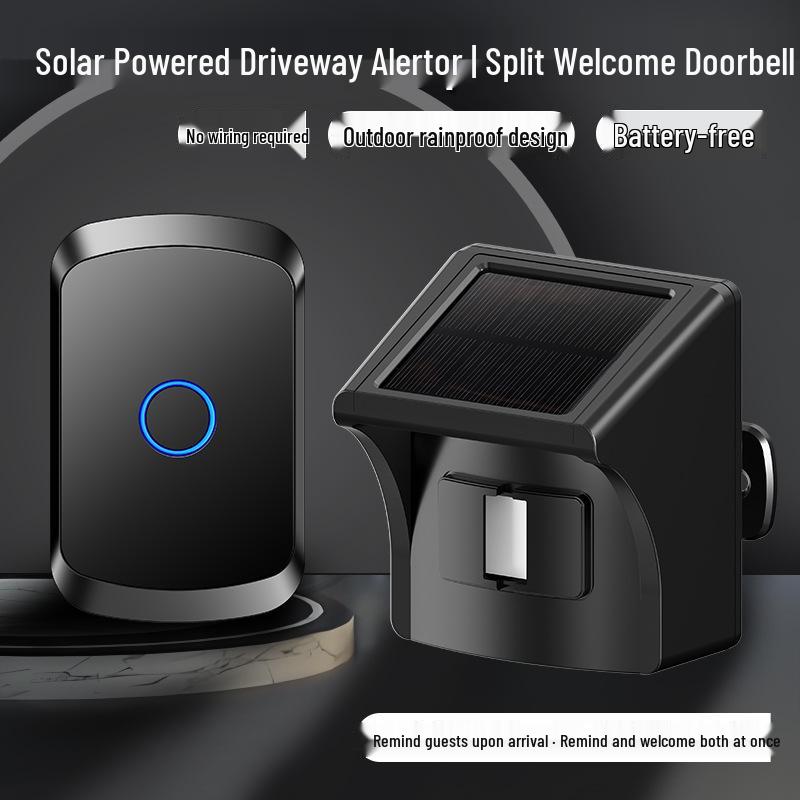 Solar Driveway Alarm & Infrared Detector Doorbell - Waterproof Long-Distance Radar Induction