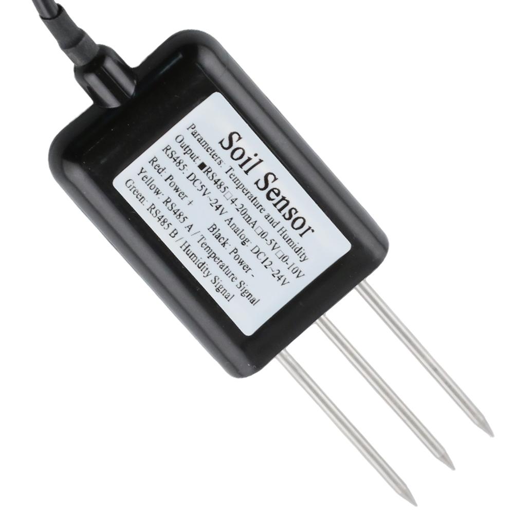 Soil Temperature Humidity Sensor Probe RS485 Output 0-5V 0-10V 4-20mA Analog Soil Moisture Detector Sensors IP68 Protection