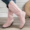 Fashion Women Boots Autumn Winter Comfortable Shoes High Chunky Heel Pointed Toe Women Shoes Sexy Fashionable Embroidered Long Boots