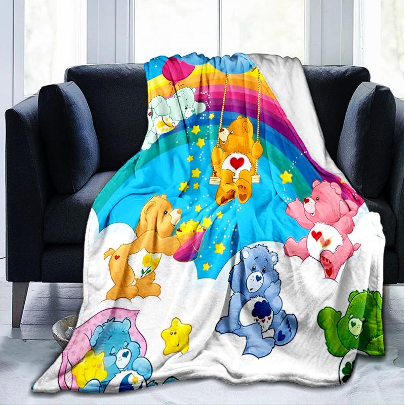1PC Love Bears Flannel Blanket, Use for Birthday/Holiday Gift, Soft Blanket for Sofa/Bed/Camping/Office/Tourism Use,All Seasons