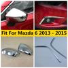ABS Chrome Front Fog Lights Lamp Eyelid Eyebrow Strip / Rearview Mirror Protector Cap Cover Trim Fit For Mazda 6 2013 2014 2015