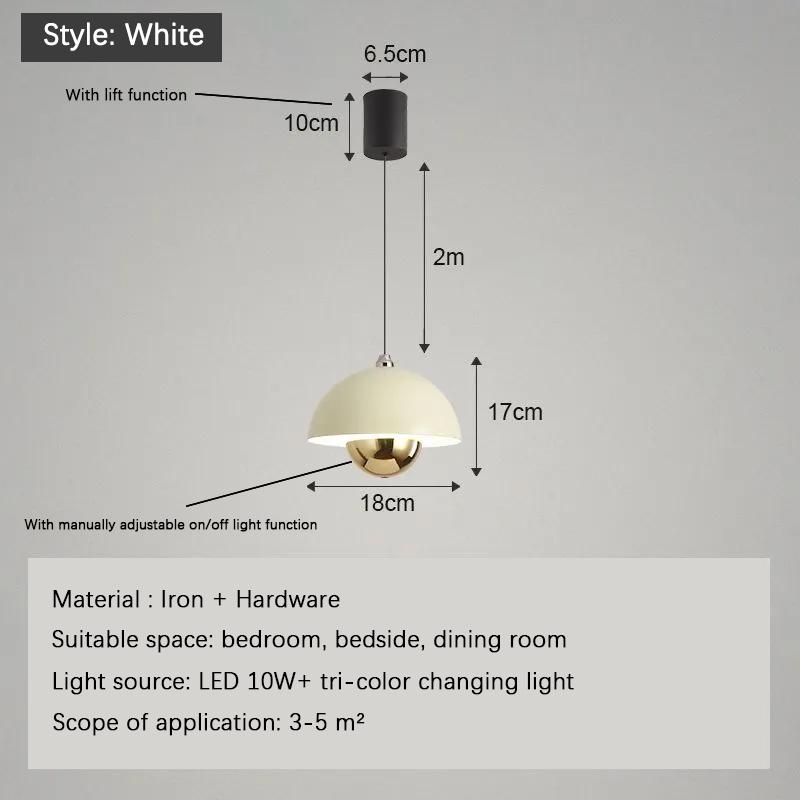 

Скандинавский минималистский стиль спальня прикроватная маленькая люстра креативная функция подъема вручную открытый светильник ресторан люстра 10W&three-colored light белый