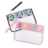 PVC Clear Letter Wash Cosmetic Bag Travel Snack Bag Clear Letter Embroidered Bag for Travel Beach Portable Toilet Storage