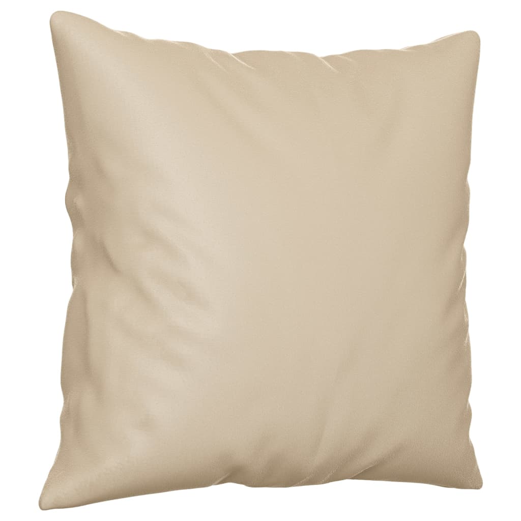 2 Seater Sofa with Cushions Cream 140 cm Microfiber Fabric