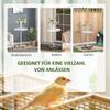 Bird Stand with Four Wheels, Perches, Stainless Steel Feed Bowls, Round Tray, for Garden, Indoor, Outdoor - White