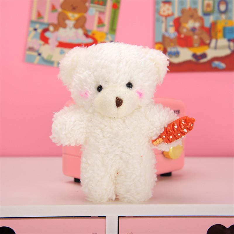 Adorable Plush Teddy Bear Keychain With Pearl For Girls' Backpacks And Bags