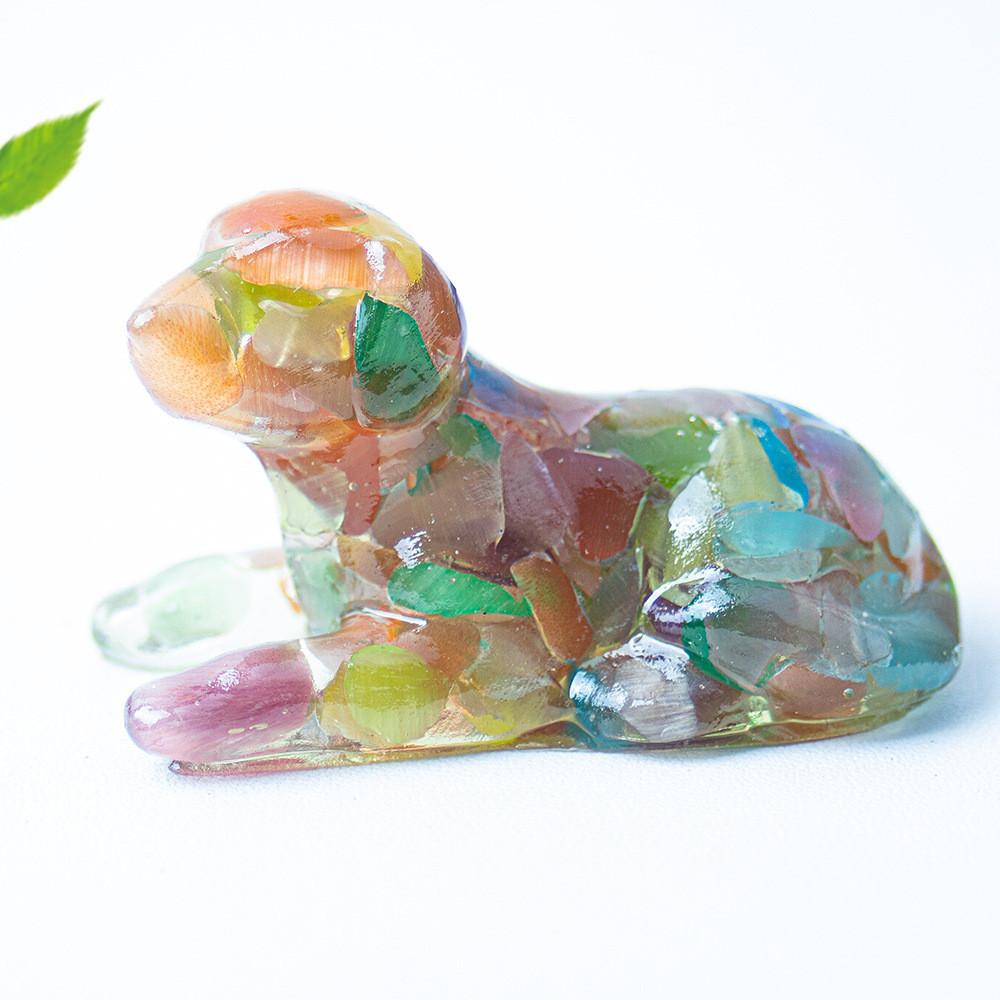 White Crystal Resin Dog Statue With Modern Design For Living Room Decor Gift