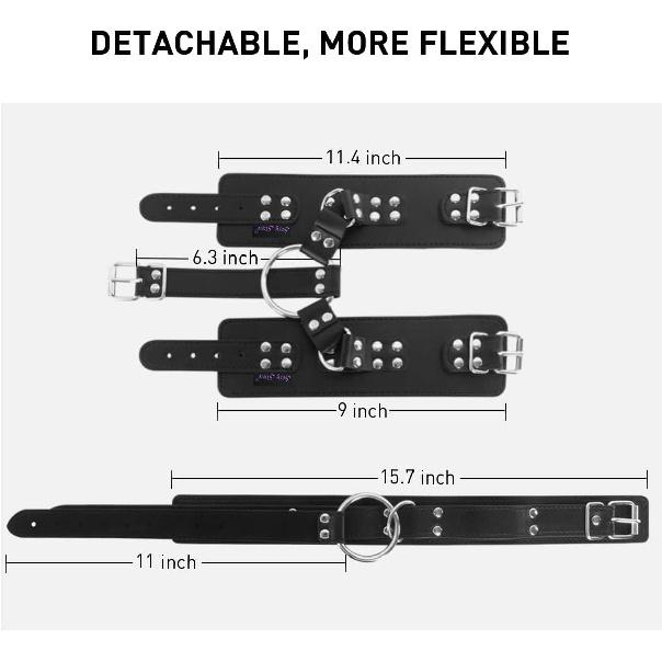 BDSM Bondage Neck to Wrist Restraints Set Leather Kits Sex Bondage Set Sex Games CouplesNeck